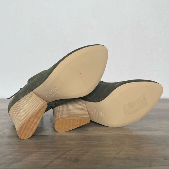 MATT Bernson Special Project Olive Green Suede Leather Ankle Boots Booties - Picture 5 of 15